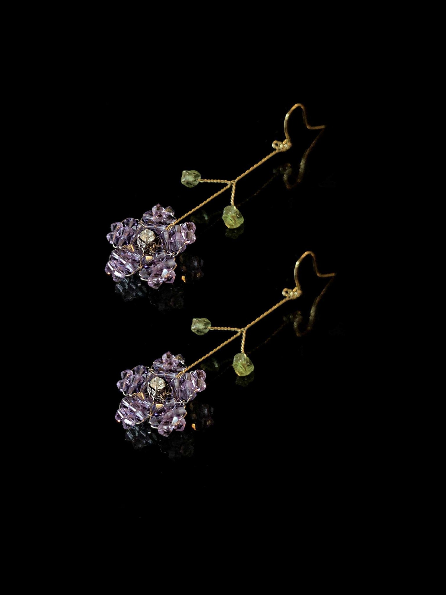 Lilac Floral Twist w/ Peridot stones