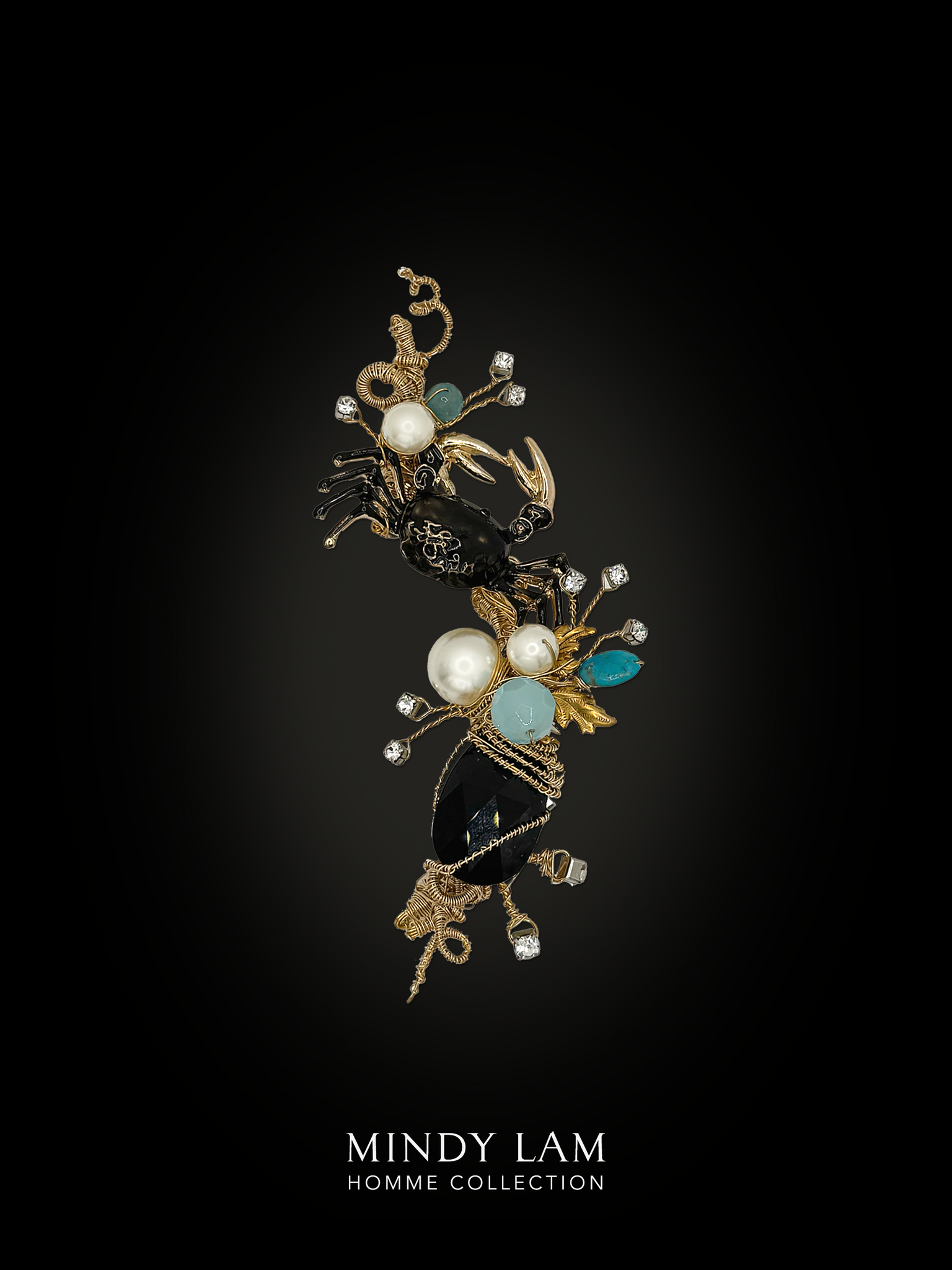 Men's Lapel Pin - Dancing Crustacean (Mini)