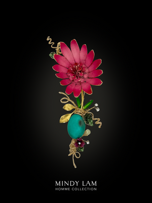 Men's Lapel Pin - Zinnia of Brilliance