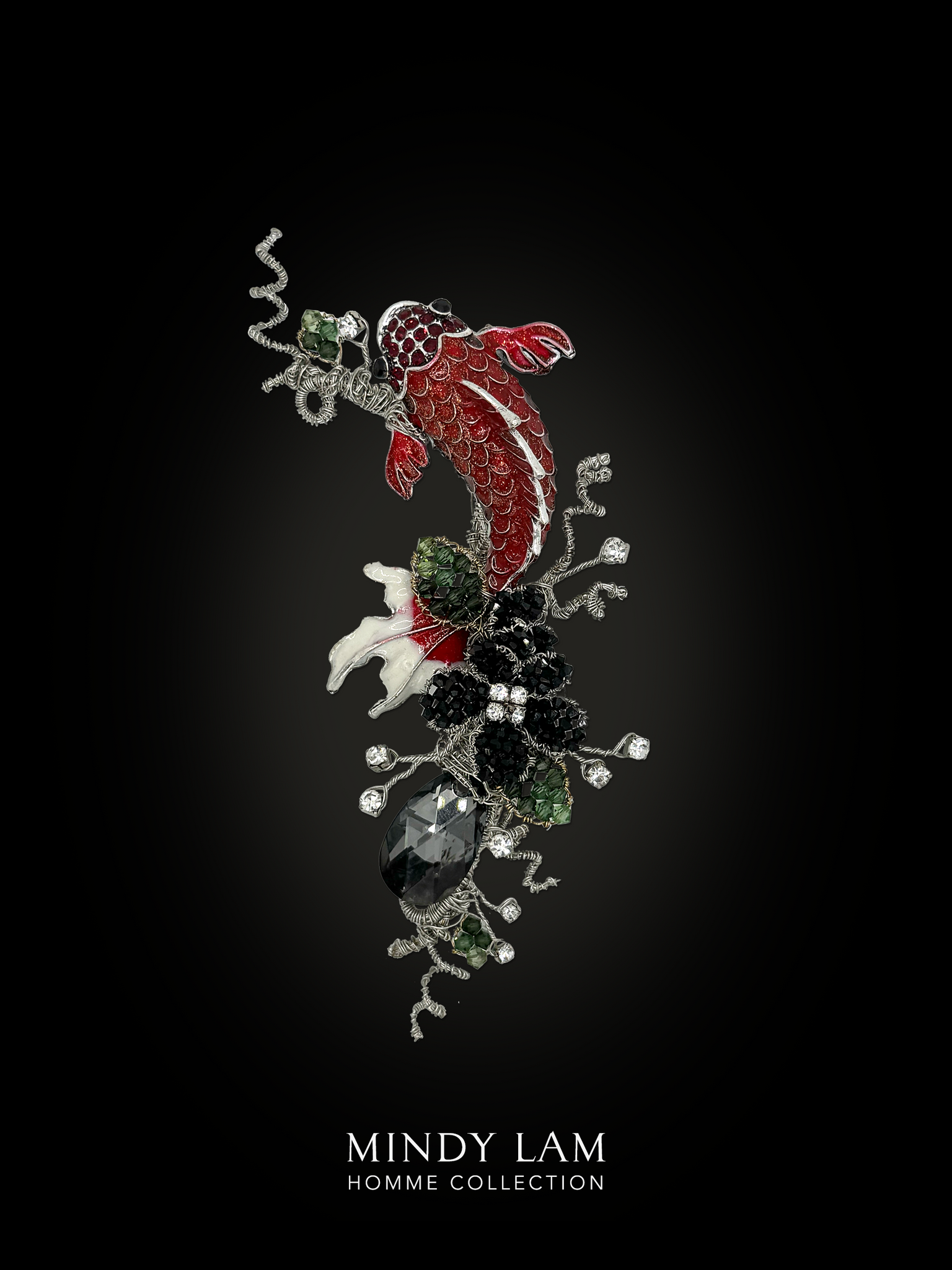 Men's Lapel Pin - Crimson Splash