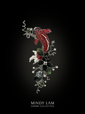 Men's Lapel Pin - Crimson Splash
