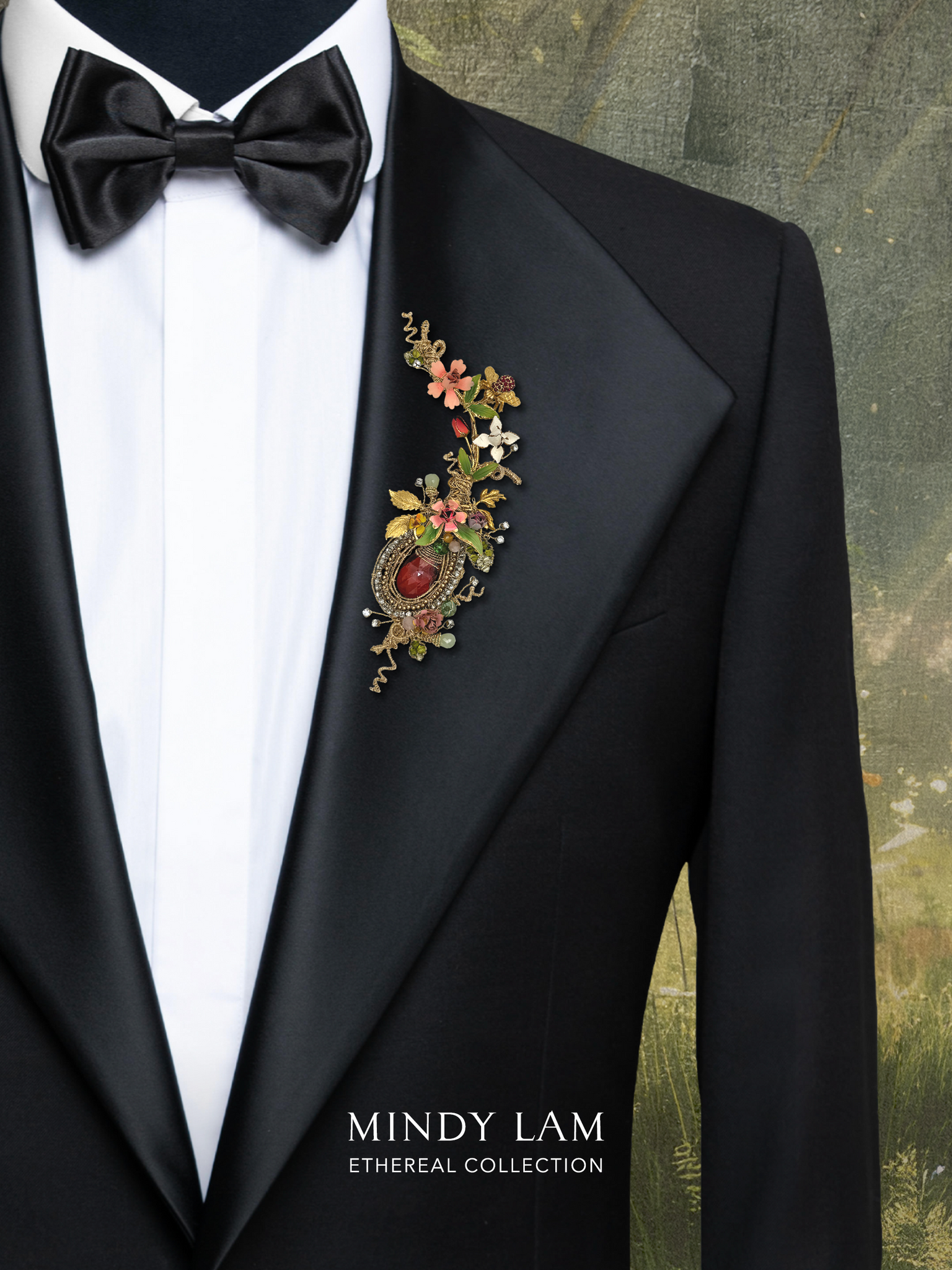 Ethereal Collection Lapel Pin - A Dance of Wildflowers