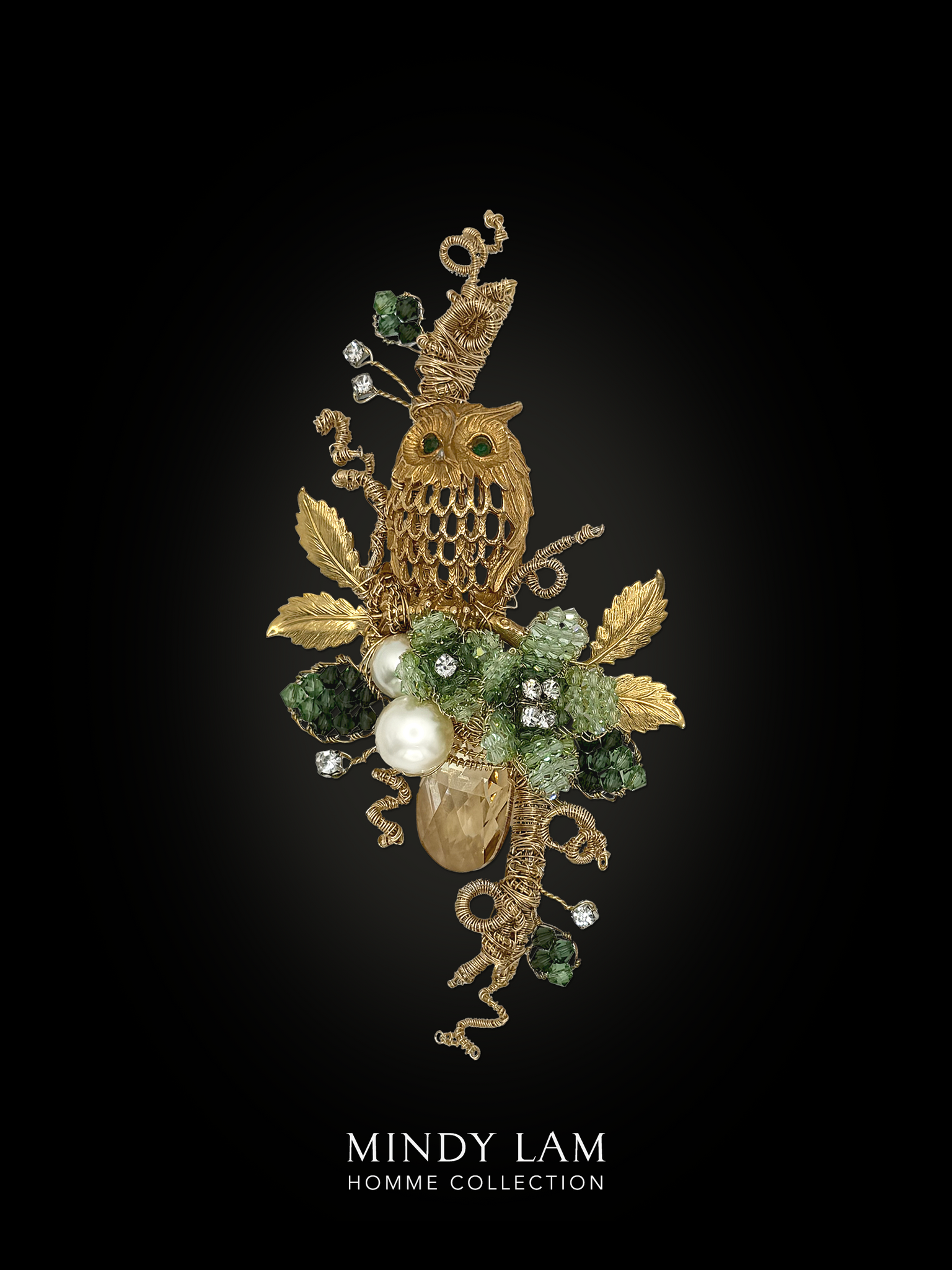 Men's Lapel Pin - Jeweled Eyes of the Forest