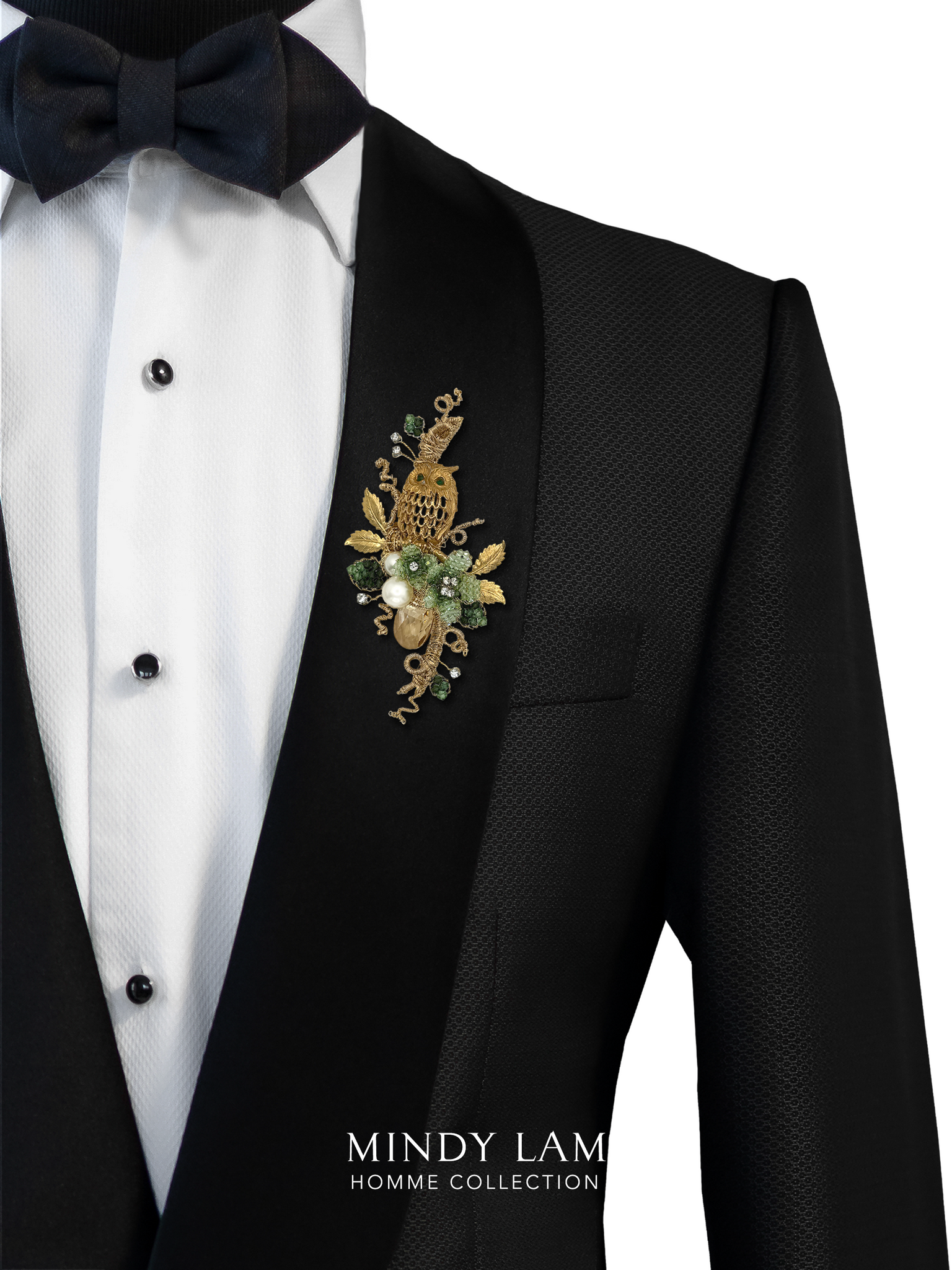 Men's Lapel Pin - Jeweled Eyes of the Forest