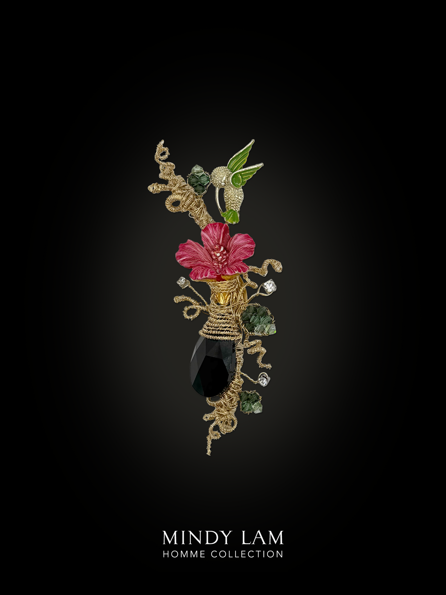 Men's Lapel Pin - Humming in Hibiscus (Mini)