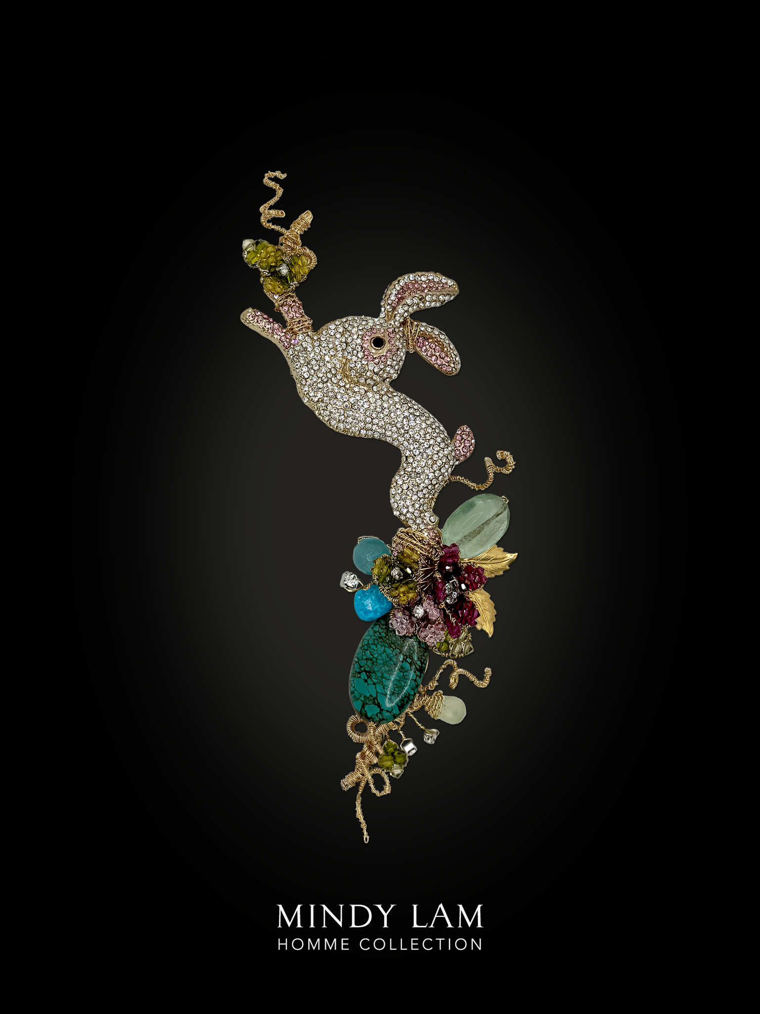 Men's Lapel Pin - Snowshoe Hare in Wonderland