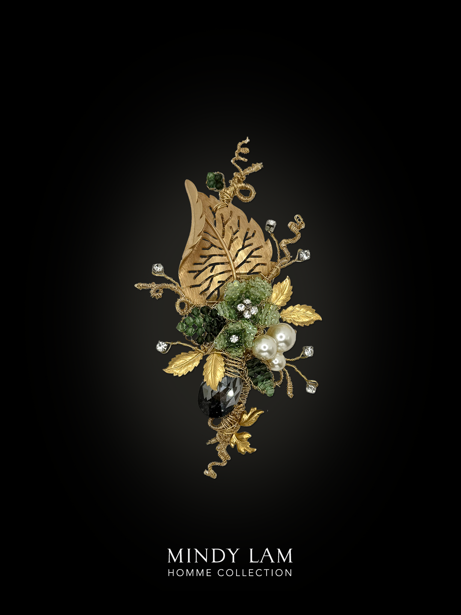 Men's Lapel Pin - Golden Foliage of Whimsy