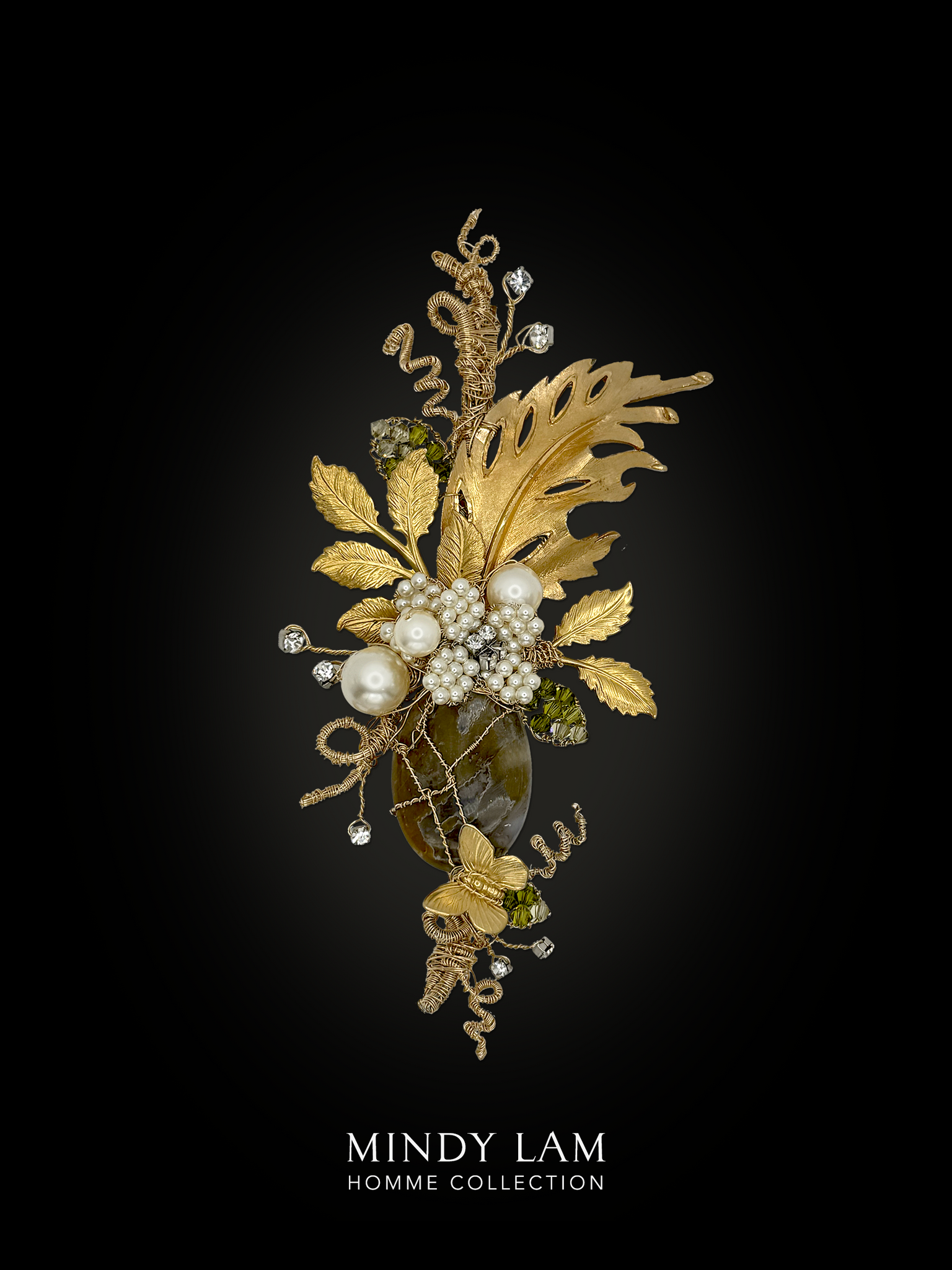 Men's Lapel Pin - Pearl Garden and Whimsy