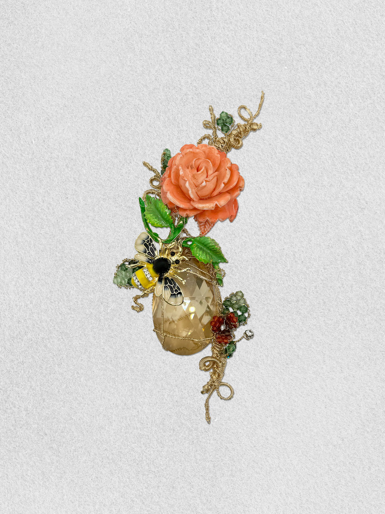 Men's Lapel Pin - Summer Peach Roses