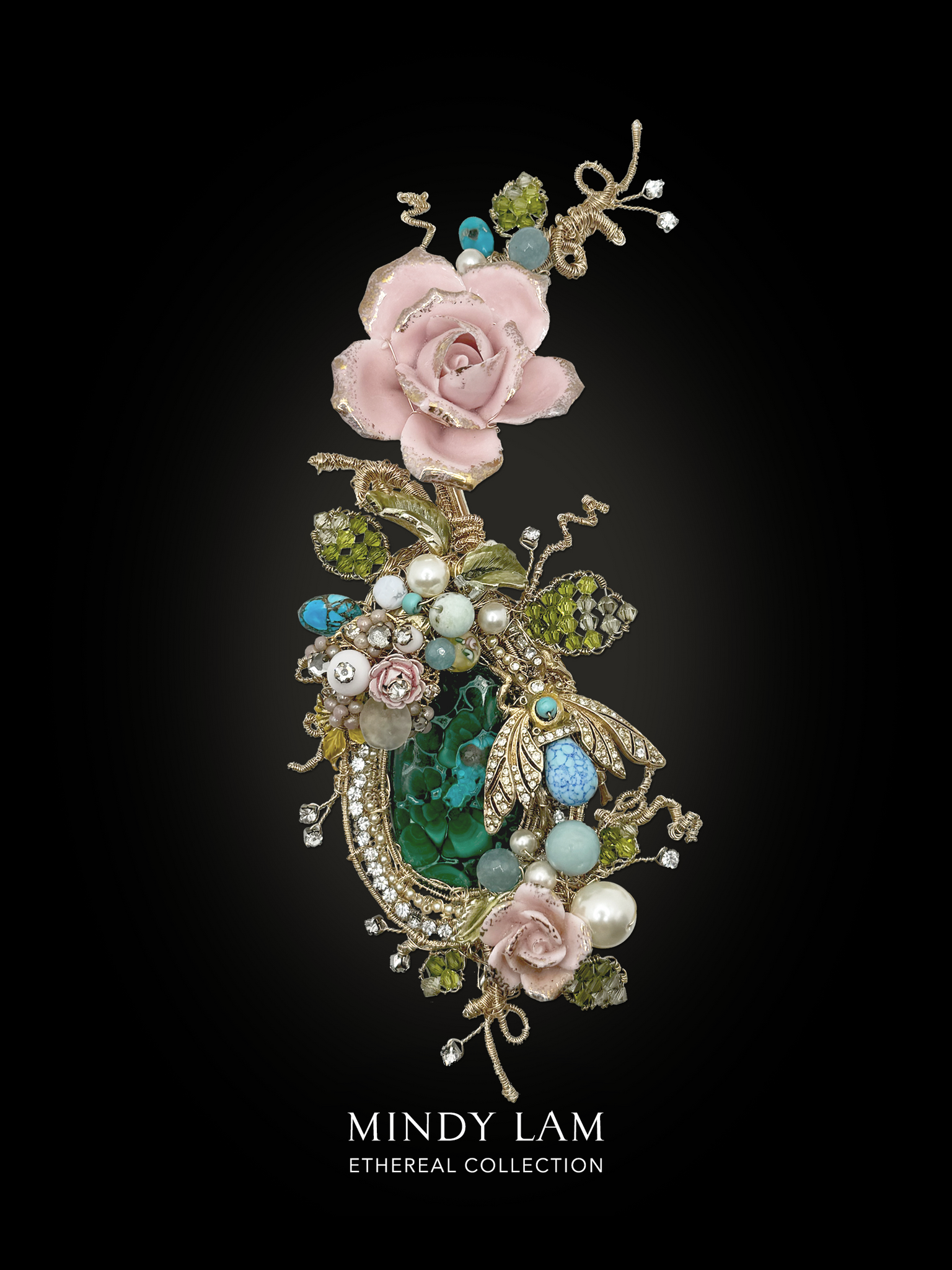 Ethereal Collection Lapel Pin - Queen Moth of the Rose Garden