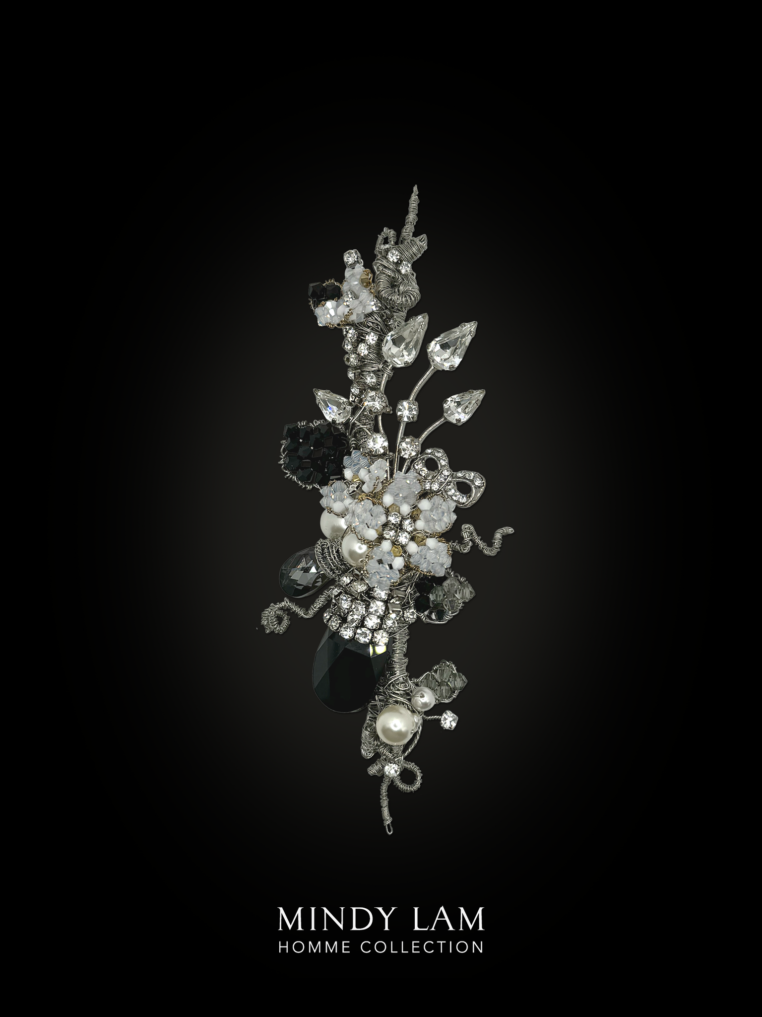 Men's Lapel Pin - Blossoms Under the Silver Moon