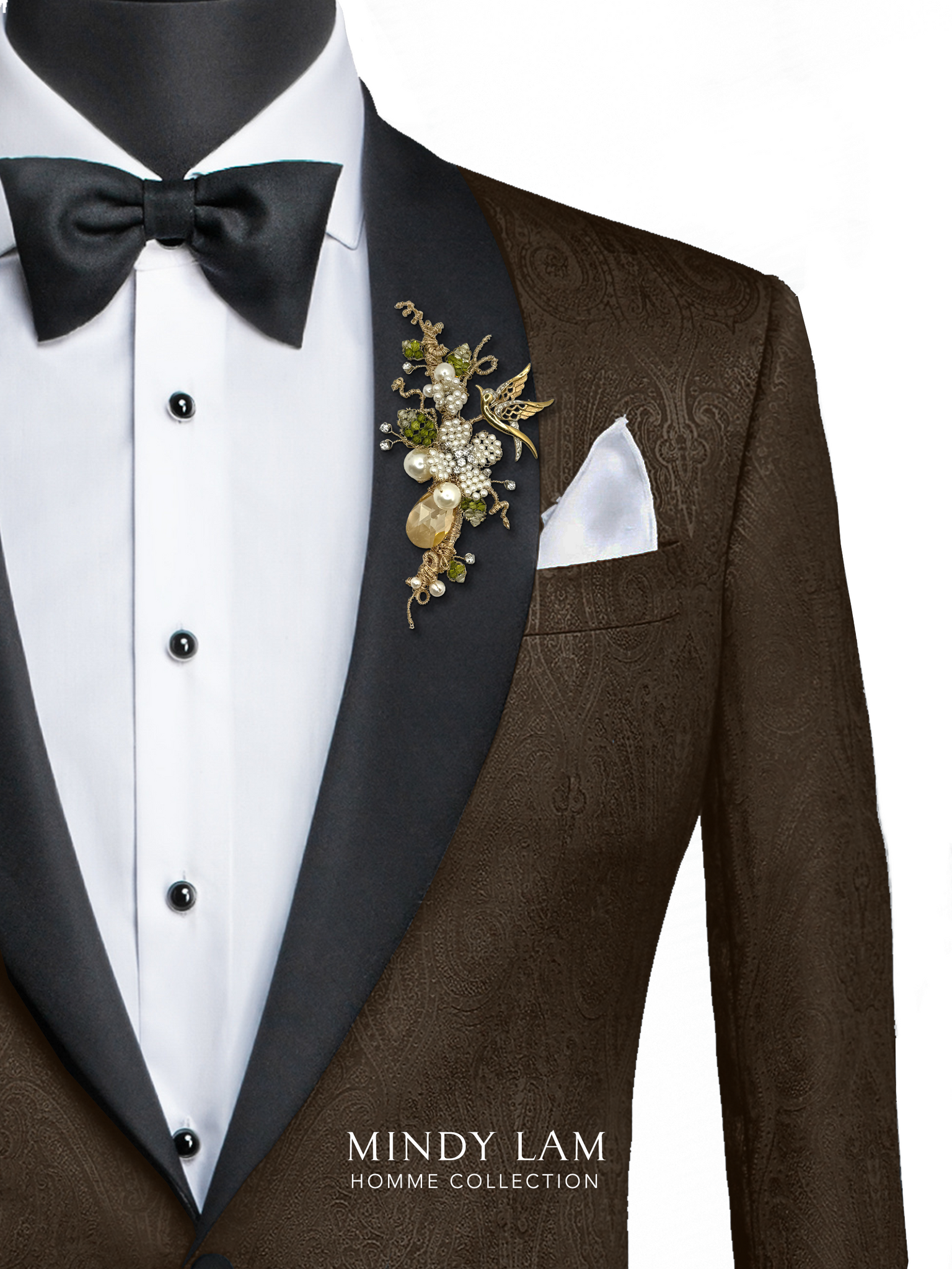 Men's Lapel Pin - Swooning in Pearls