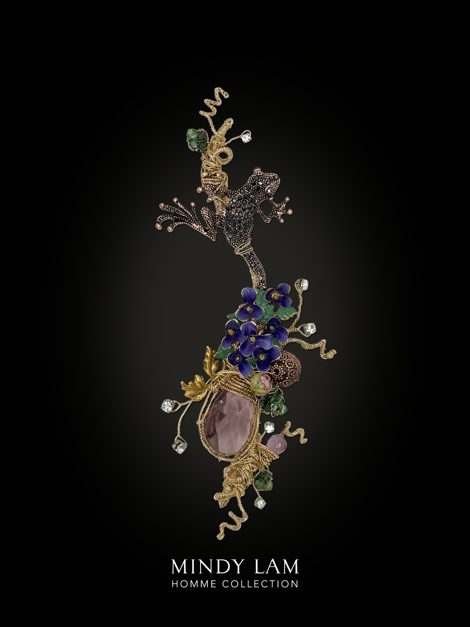 Jeweled Frog and the Garden Lapel Pin – Mindy Lam Jewelry