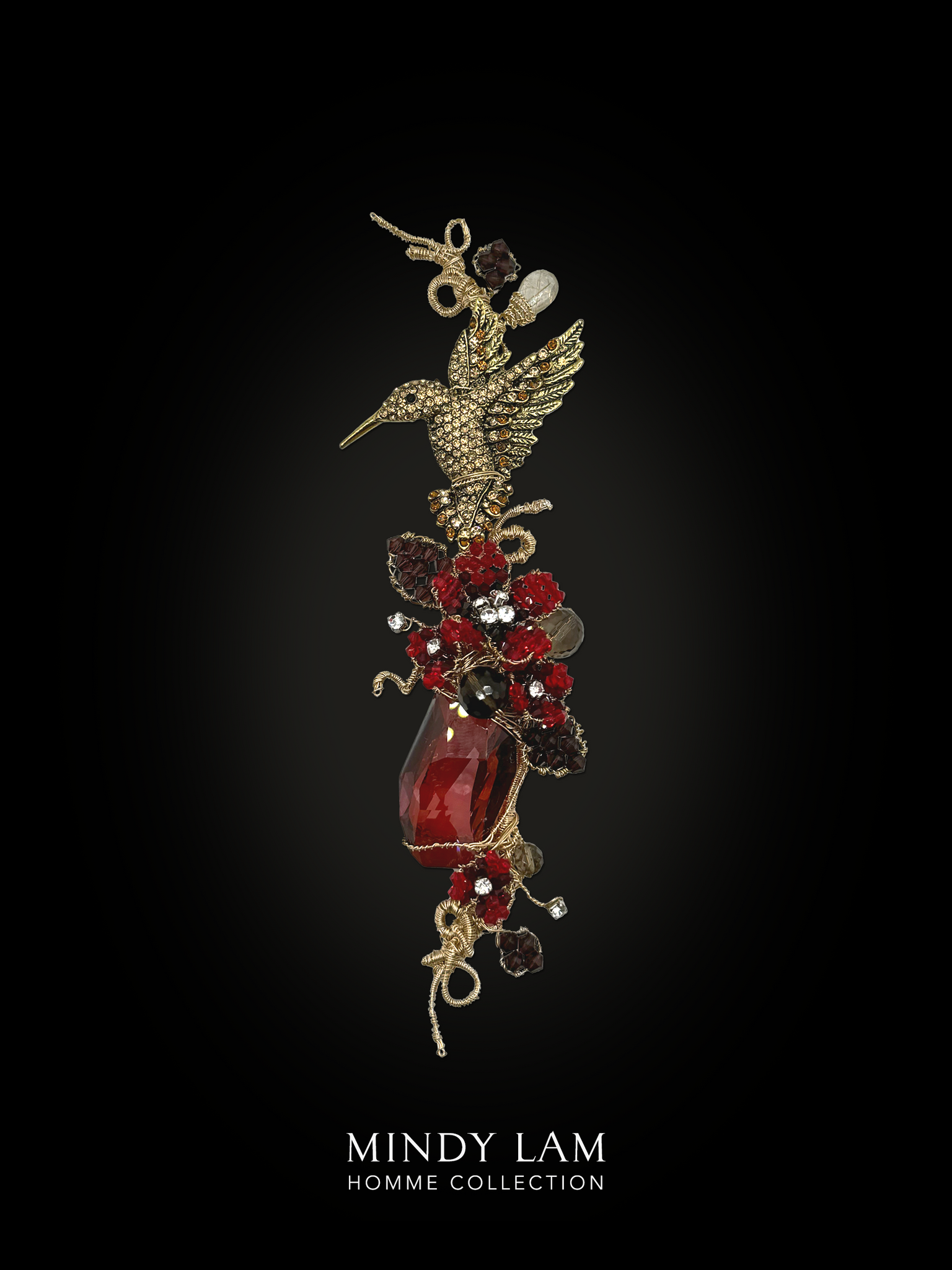 Men's Lapel Pin - Gentle Humming from the Crimson Garden