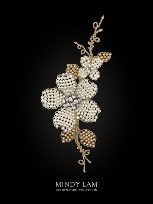 Golden Pearl Collection - Classic Double Bloom Brooch
