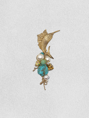 Men's Lapel Pin- Golden Sword of the Deep Blue (Mini)