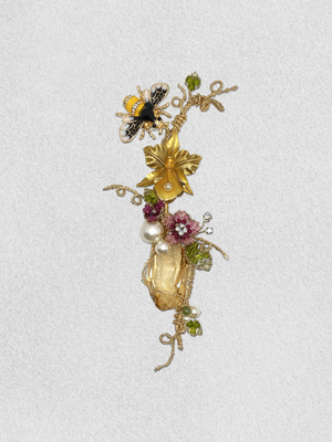 Men's Lapel Pin - Silk of the Golden Orchid