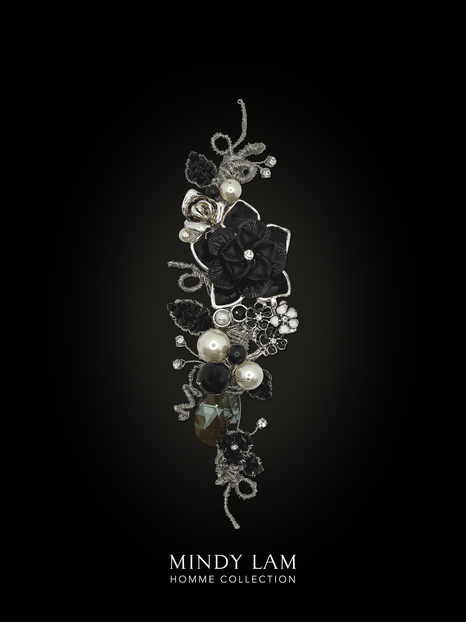 Men's Lapel Pin - Dahlia Under the Moon