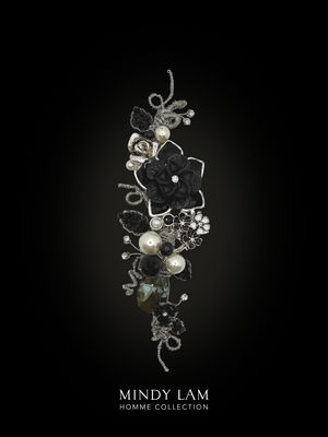 Men's Lapel Pin - Dahlia Under the Moon