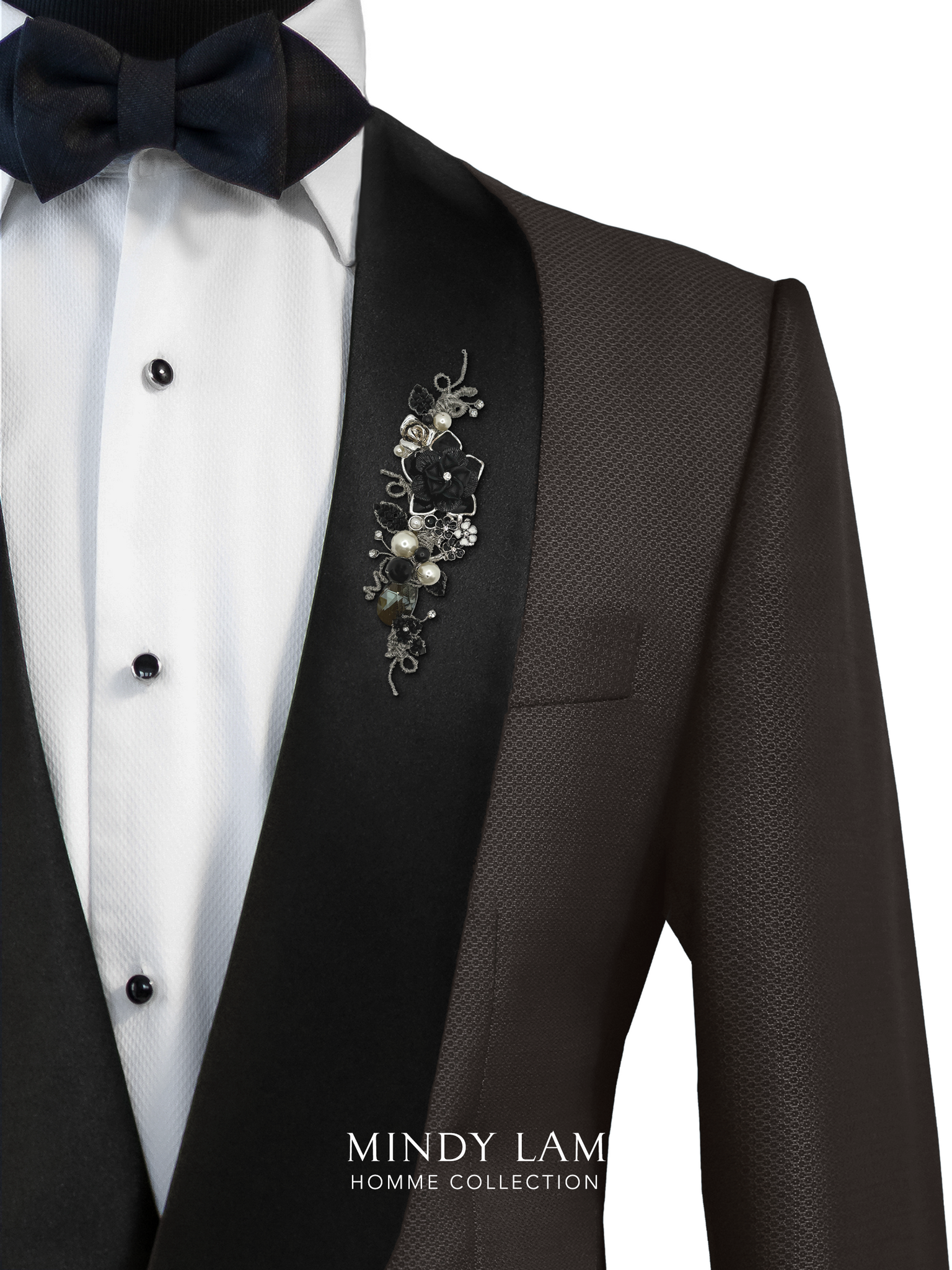 Men's Lapel Pin - Dahlia Under the Moon