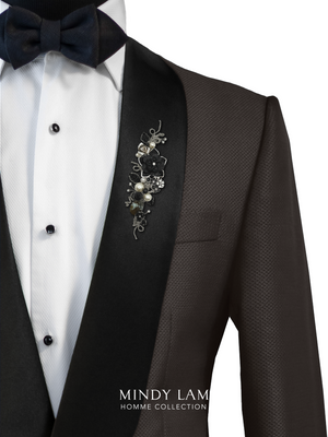 Men's Lapel Pin - Dahlia Under the Moon