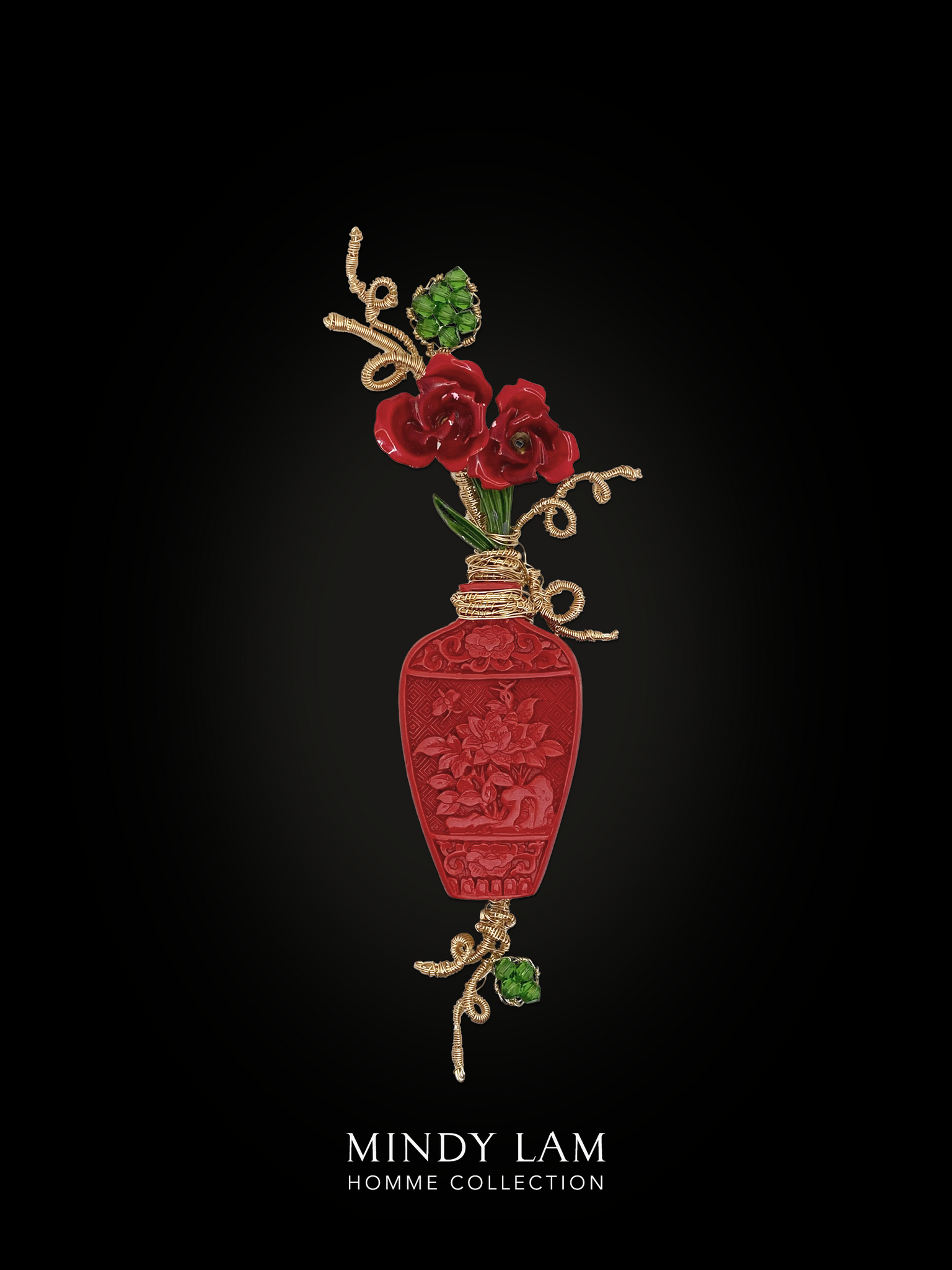Men's Lapel Pin - Vase of Passion