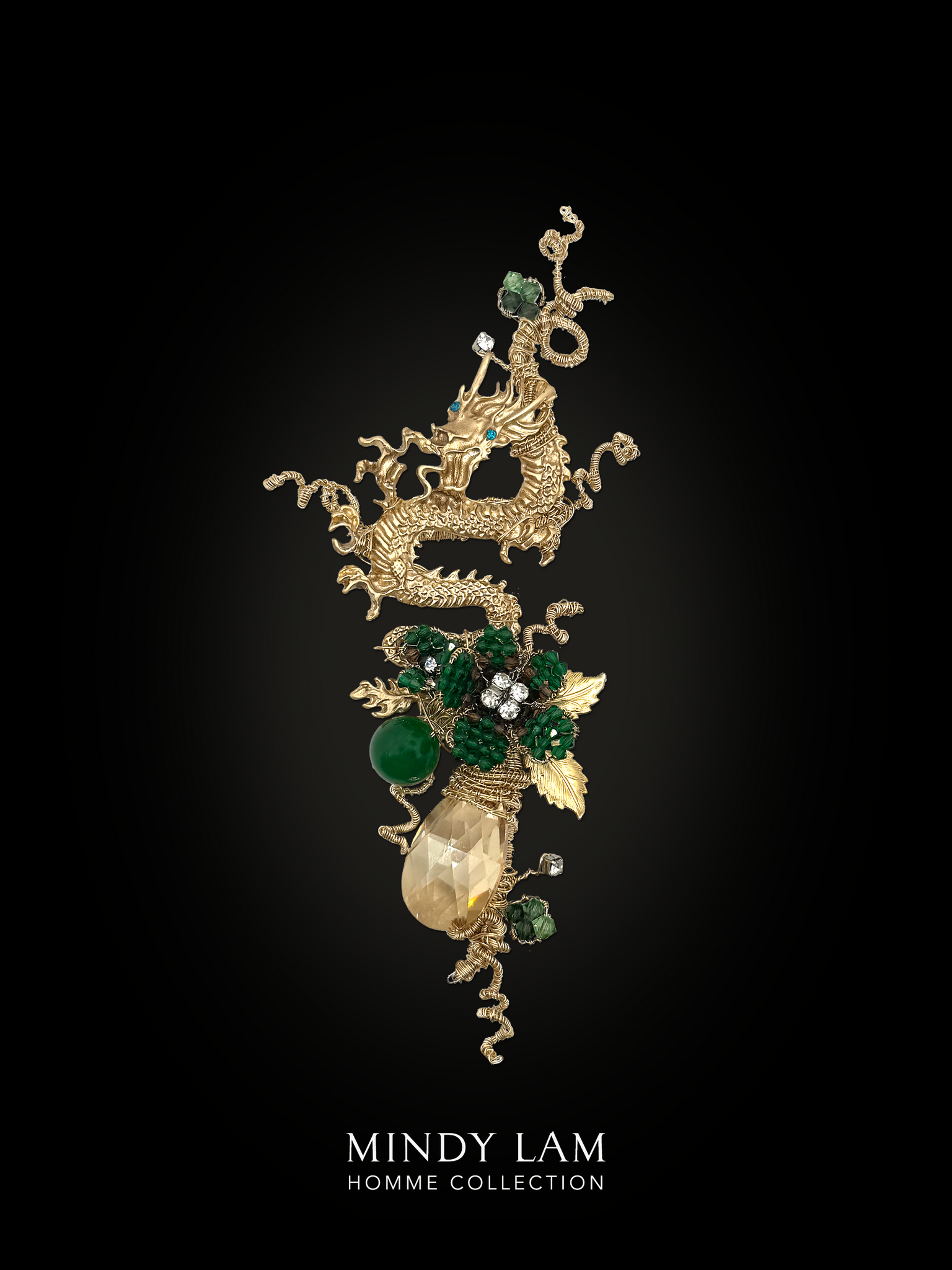 Men's Lapel Pin - Gold Dragon's Thunder
