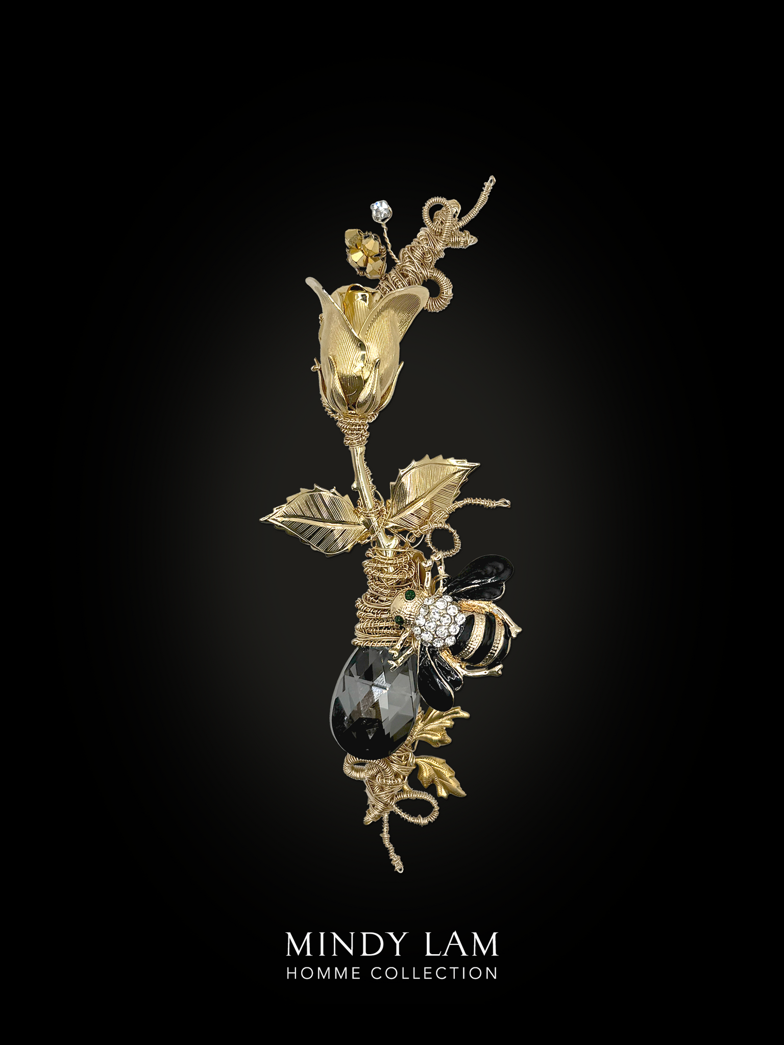 Men's Lapel Pin - Bumble and Roses