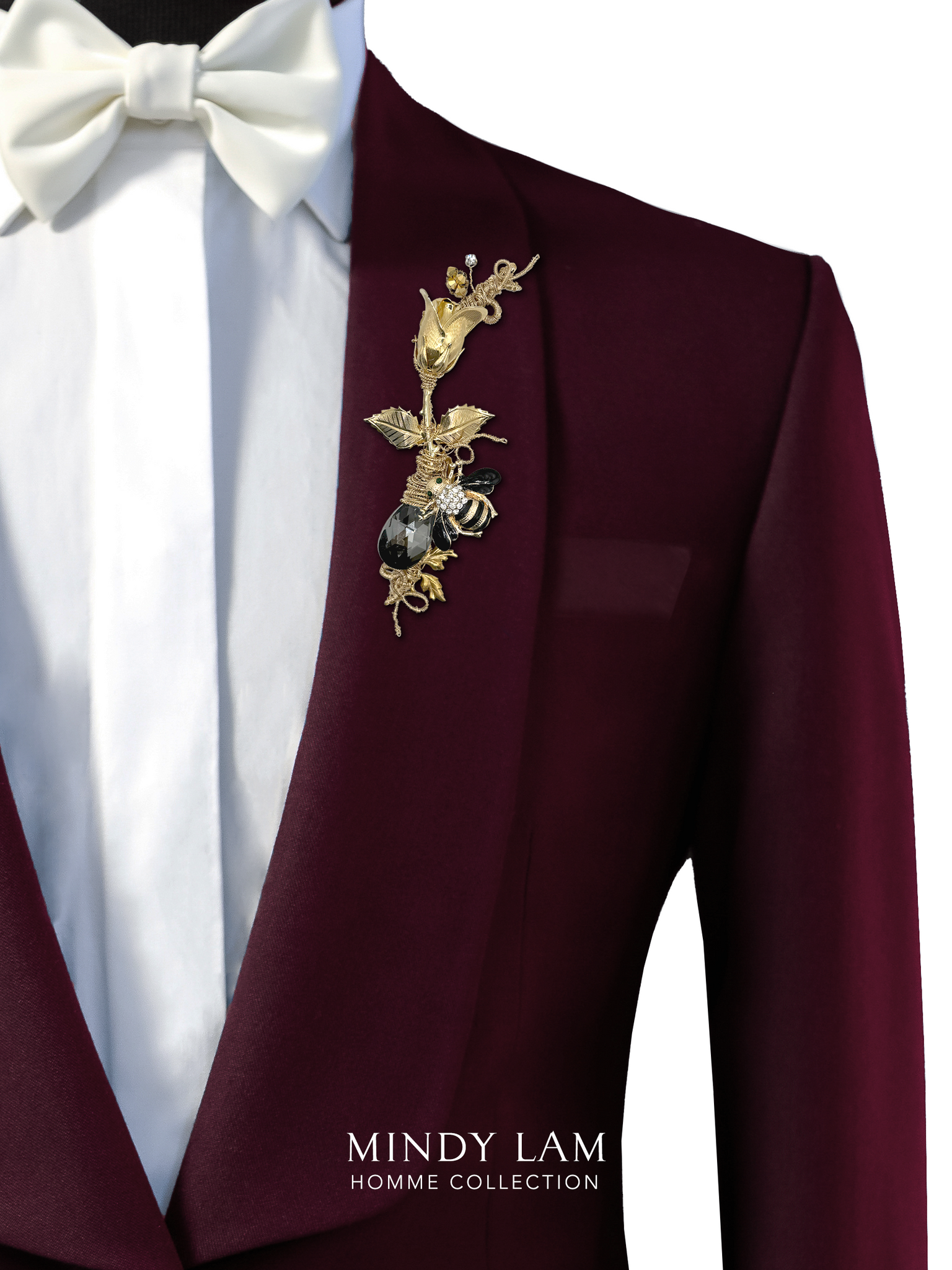 Men's Lapel Pin - Bumble and Roses