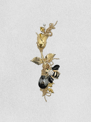 Men's Lapel Pin - Bumble and Roses