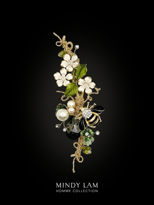 Men's Lapel Pin - Magnolia Tree and Bumble