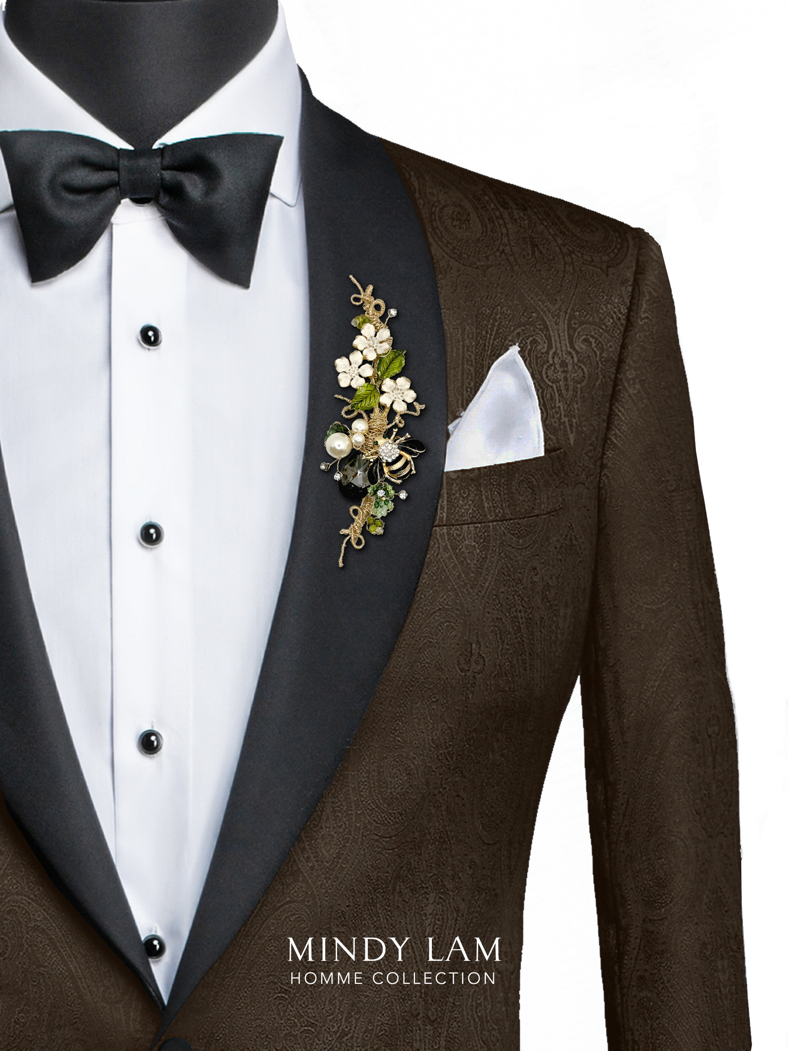 Men's Lapel Pin - Magnolia Tree and Bumble
