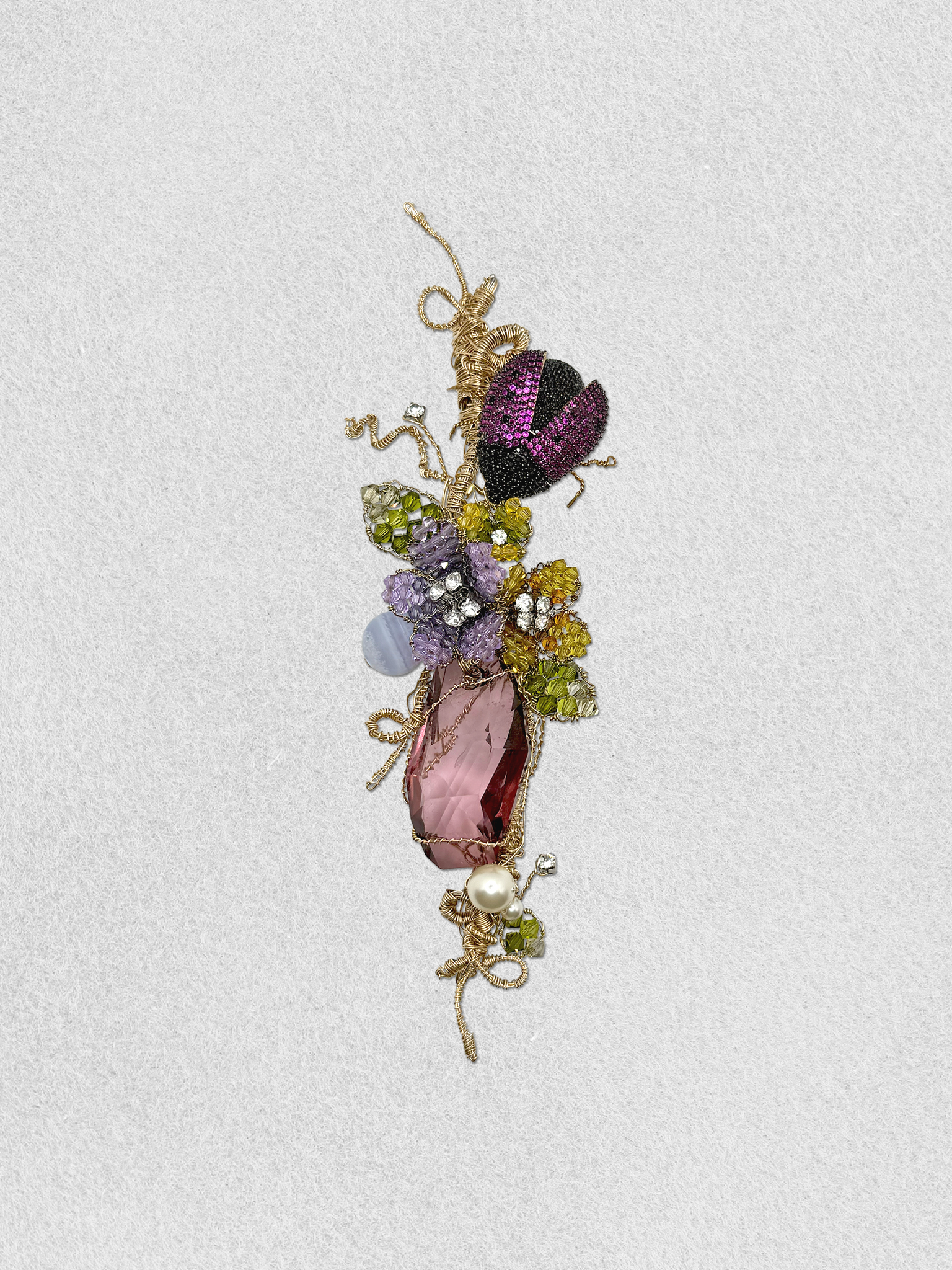 Men's Lapel Pin - Pink Lady in the Meadow