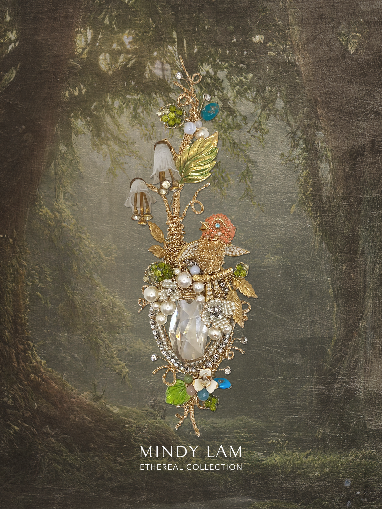 Ethereal Collection Lapel Pin - The Enchanted Lily of The Valley