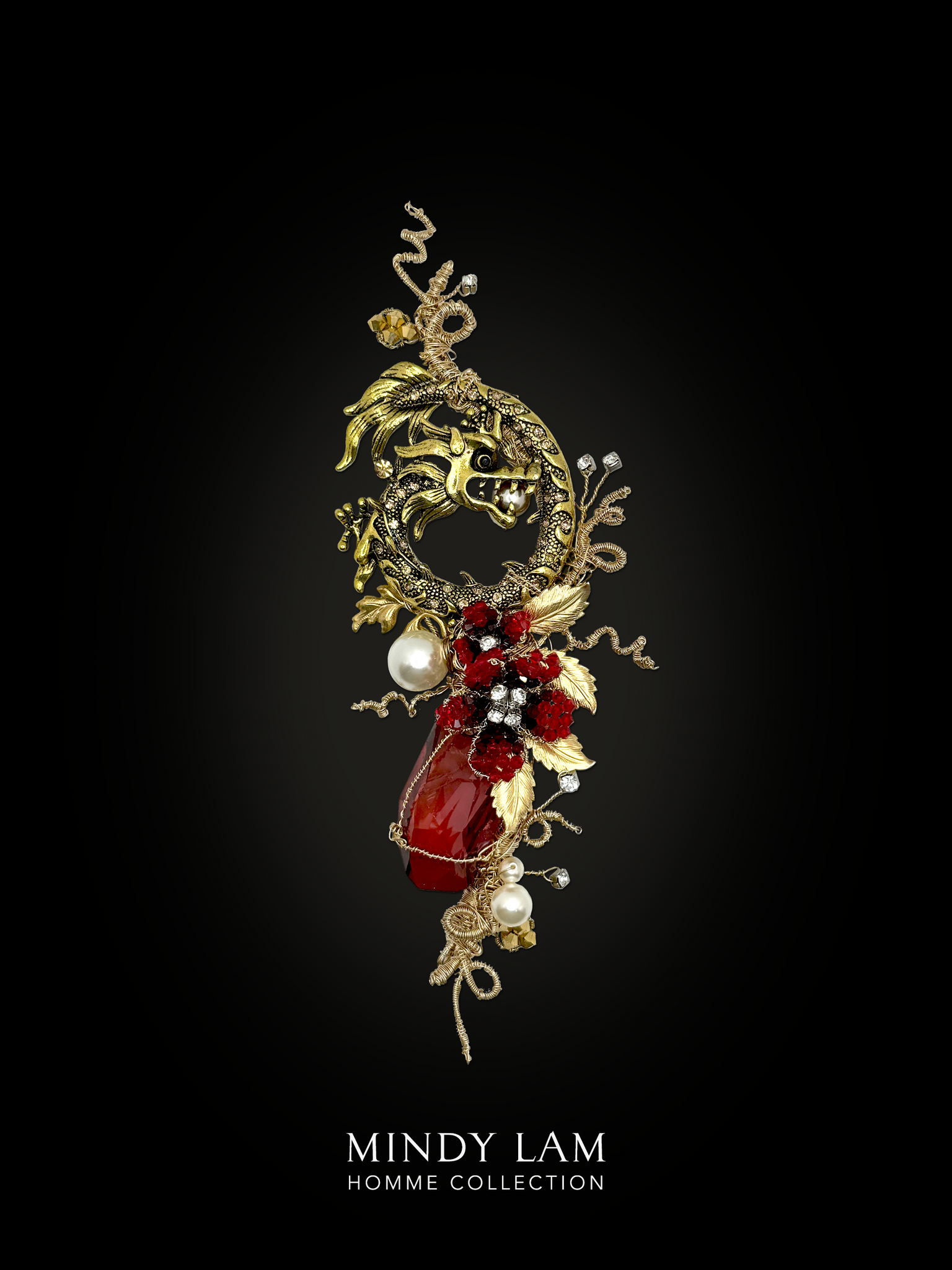 Men's Lapel Pin - Crimson Fangs