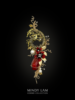 Men's Lapel Pin - Crimson Fangs