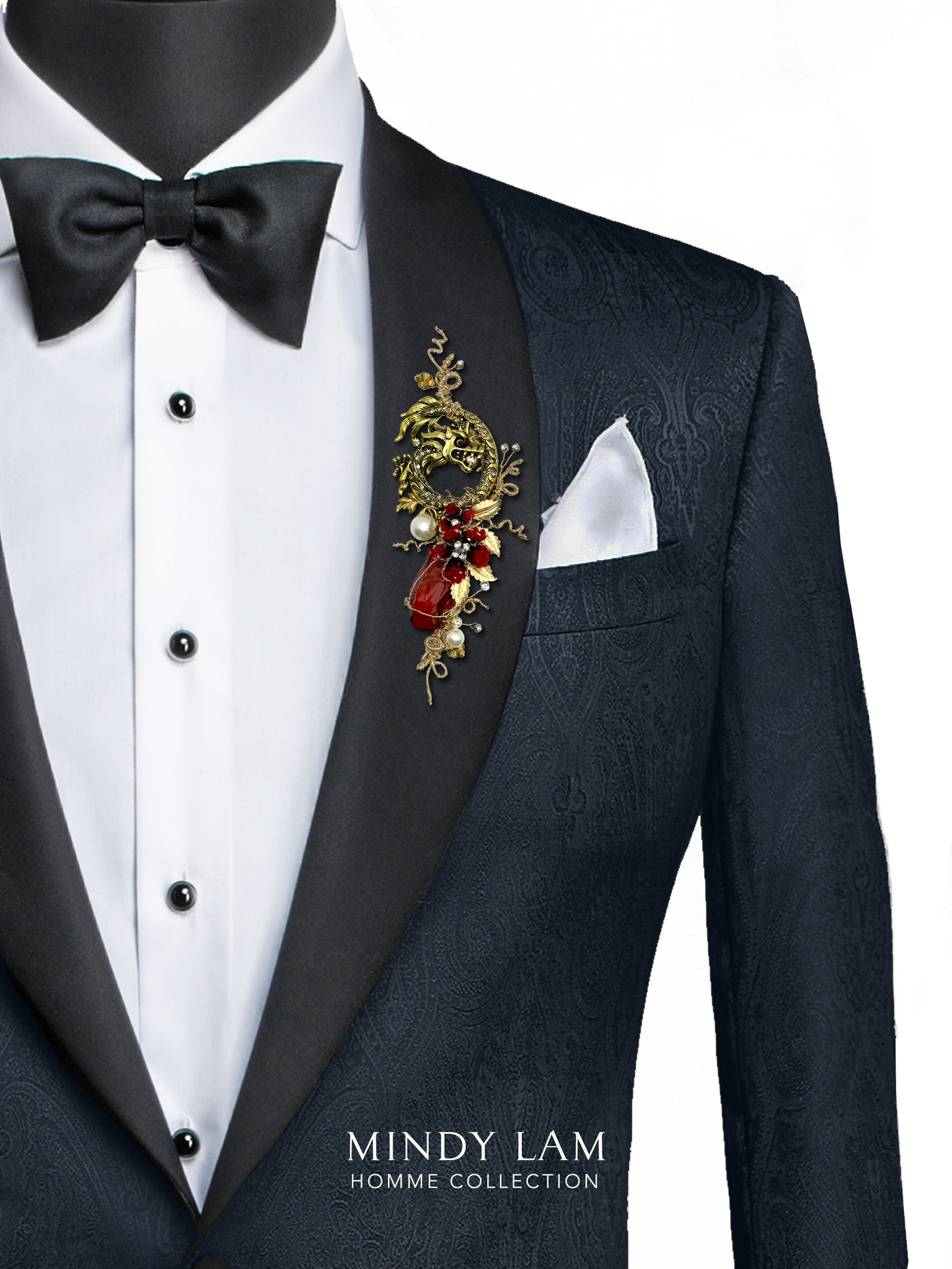 Men's Lapel Pin - Crimson Fangs