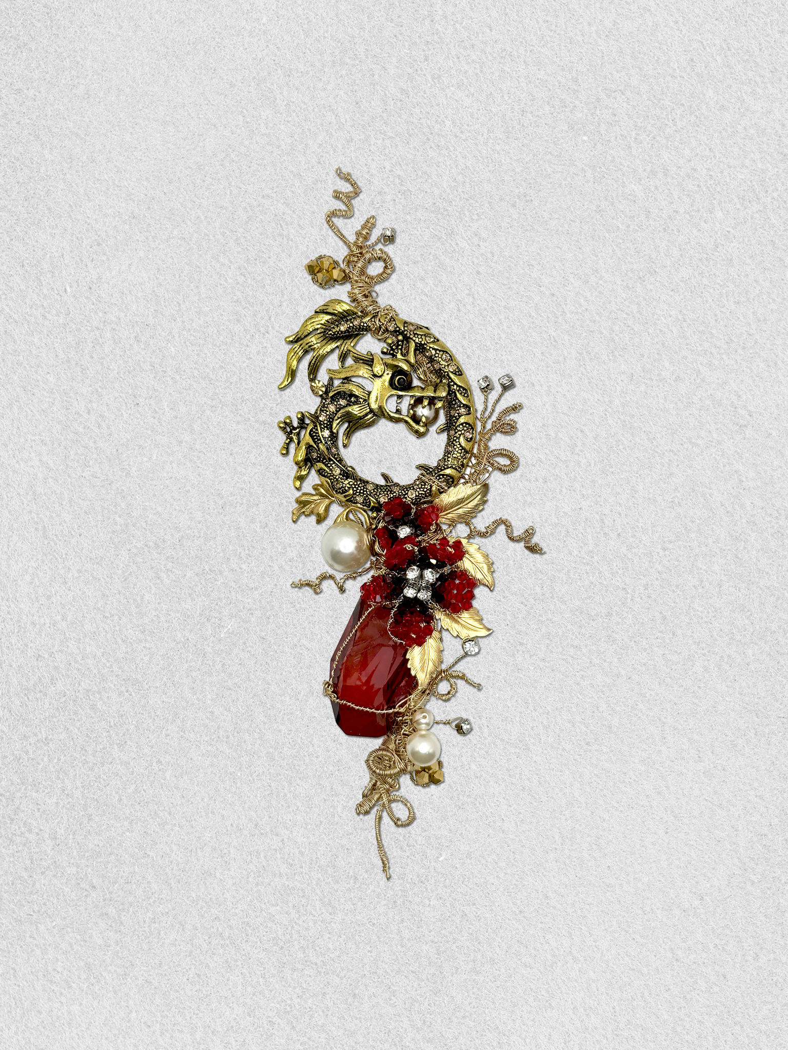 Men's Lapel Pin - Crimson Fangs