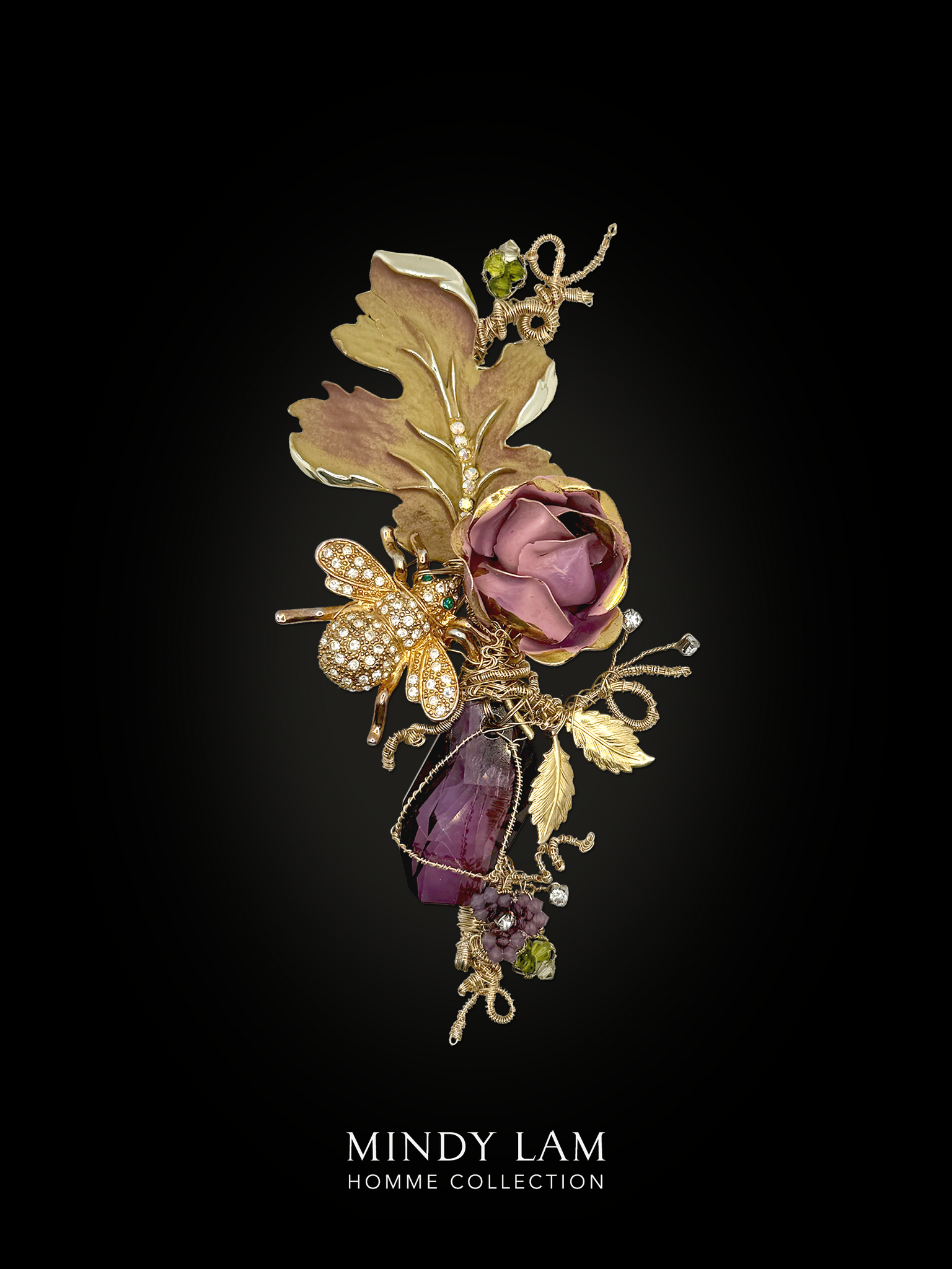 Men's Lapel Pin - Bliss of the Blush Rose Garden