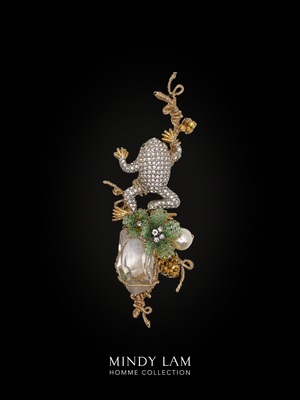 Men's Lapel Pin - Jeweled Baby Frog