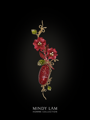 Men's Lapel Pin - Sweet Petals of the Burnet Roses