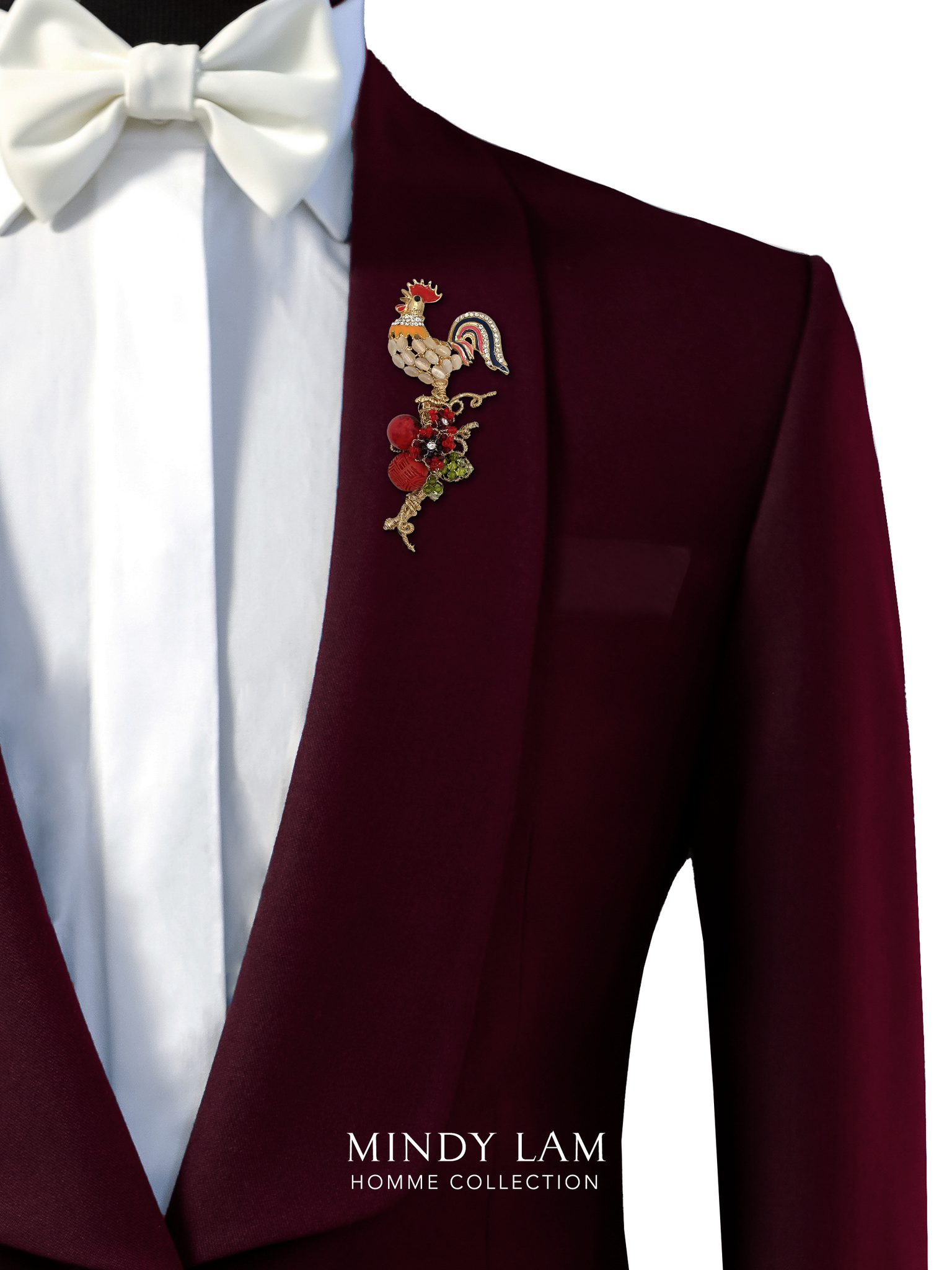 Men's Lapel Pin - Jeweled-Bellied Rooster (Mini)