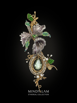 Ethereal Collection Lapel Pin - Wild Orchid Under the Moonlight