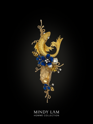 Men's Lapel Pin - Glimmer of the Golden Koi