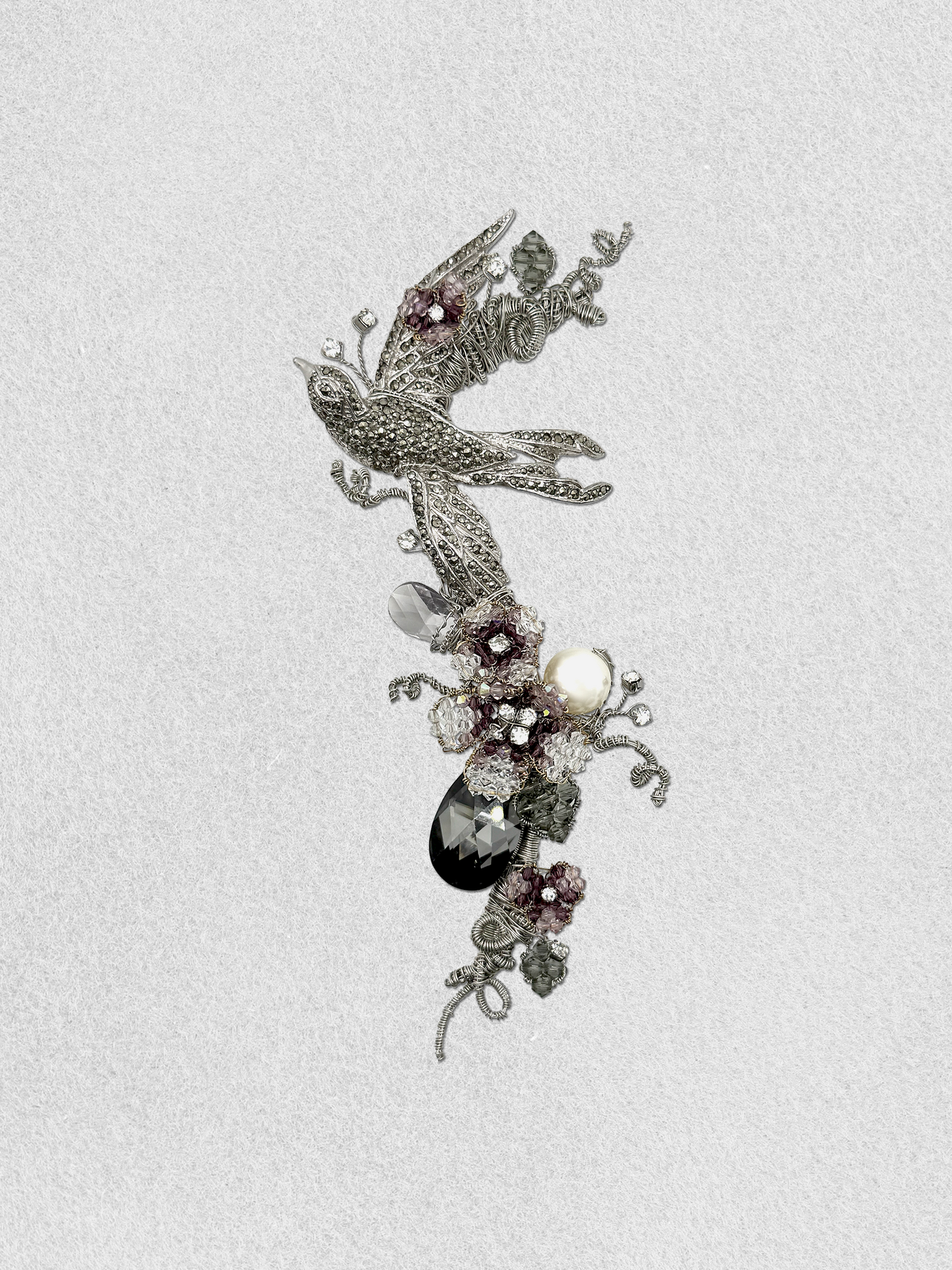 Men's Lapel Pin -  Elegance of the Silver Flight