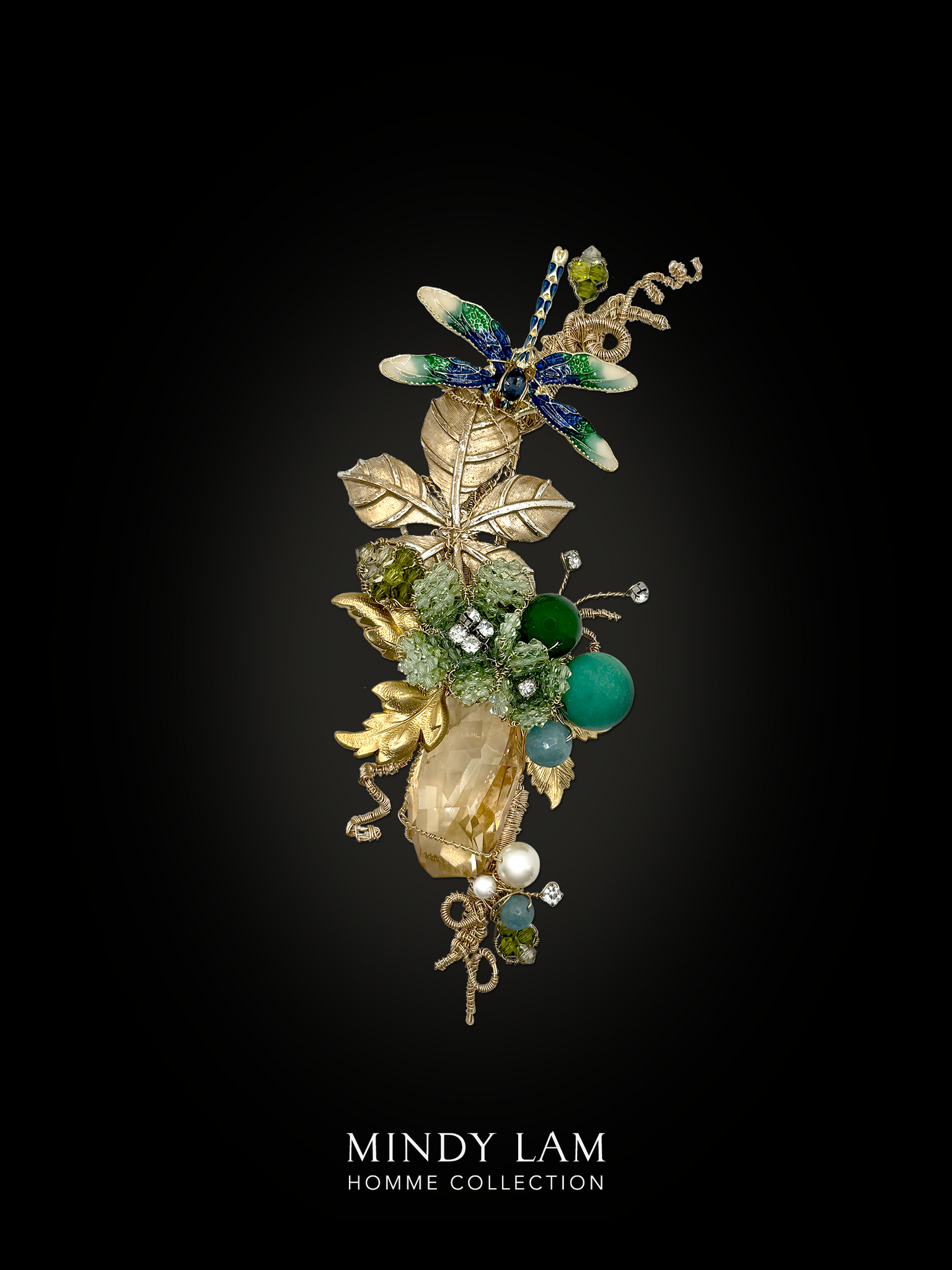 Men's Lapel Pin - Whimsical Flight of the Dragonfly