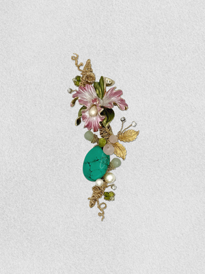 Men's Lapel Pin - Jeweled Orchid of Grace