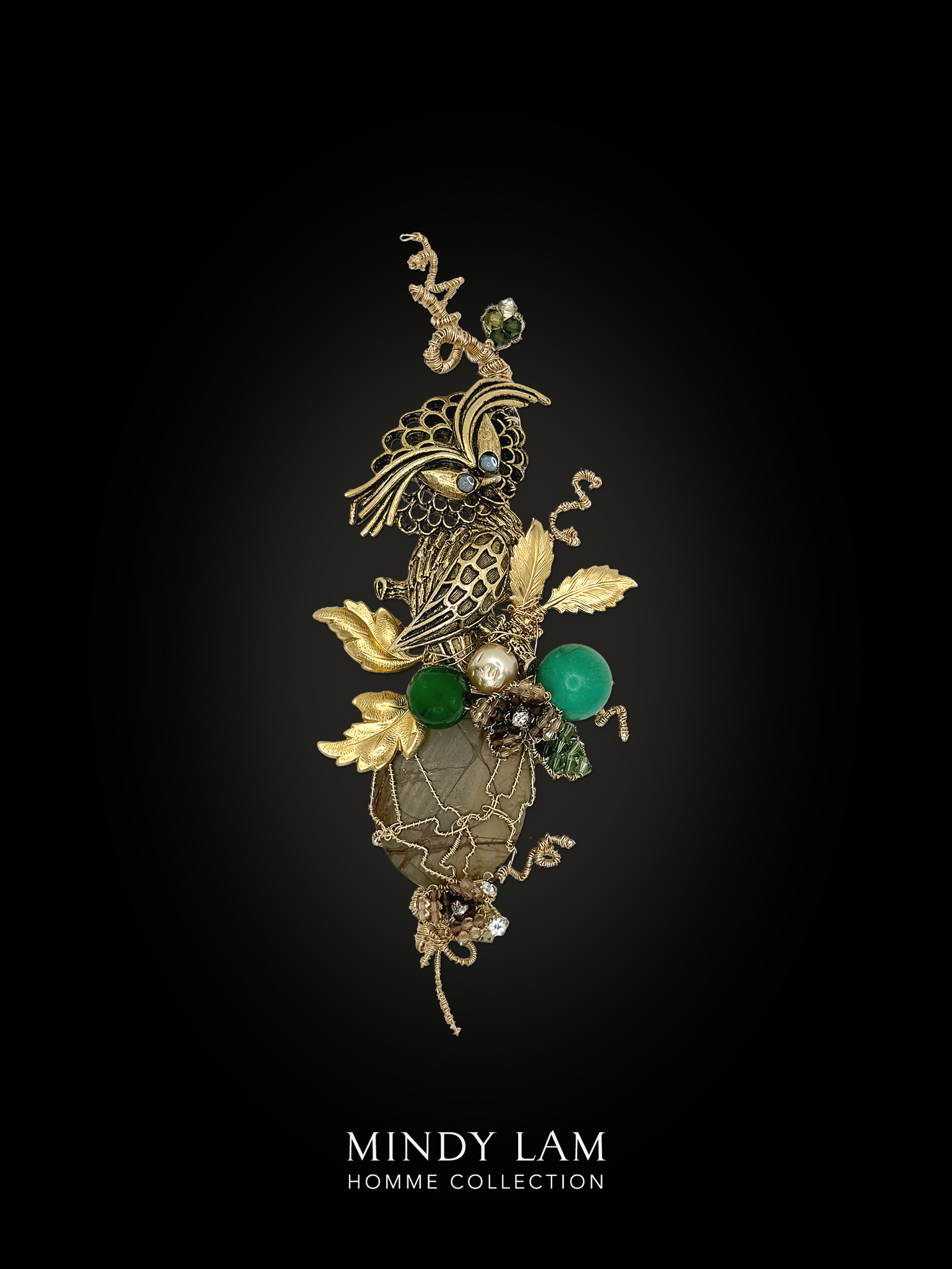 Men's Lapel Pin - Jeweled Eyes of the Forest