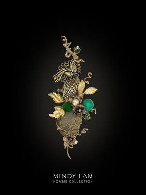 Men's Lapel Pin - Jeweled Eyes of the Forest