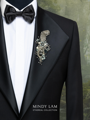 Ethereal Collection Lapel Pin - Serenade of Sky and Petal